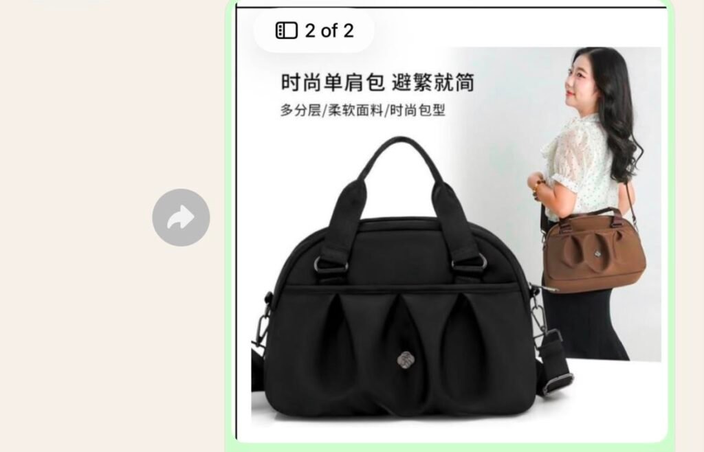 black multi-pocket nylon crossbody bag